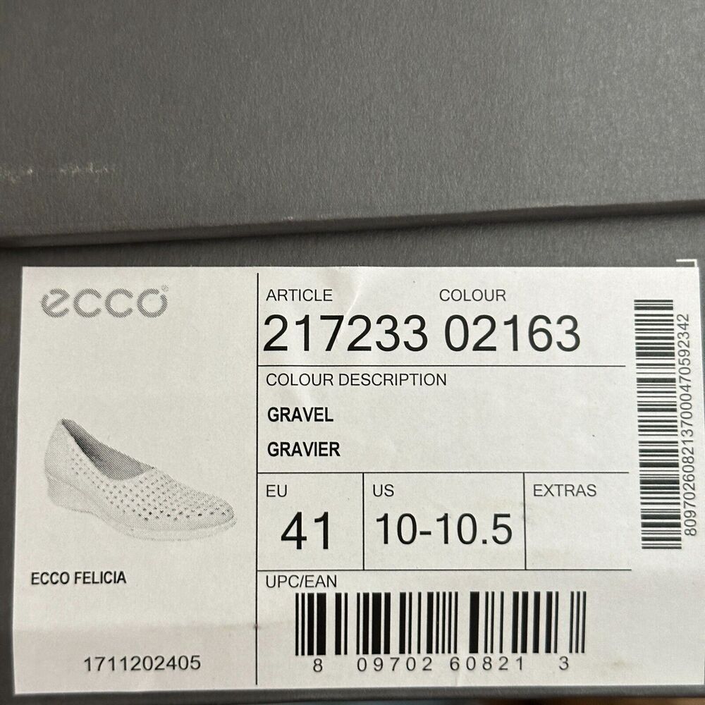 Ecco Felicia Slip On Wedge Loafers Gravel Gray Women's 10-10.5/EU 41 NWB Comfort - Picture 9 of 9
